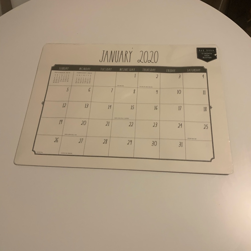 Rae Dunn 12 month desk calendar
